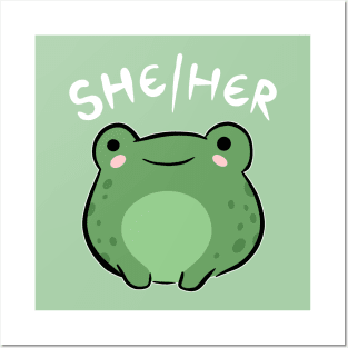 She / Her Frog: A Journey Through Cute Kawaii Characters Celebrating Femininity & Empowerment Posters and Art